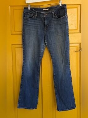 Levi's Mid-Dark Blue Stretch Bootcut Jeans Grunge Revival